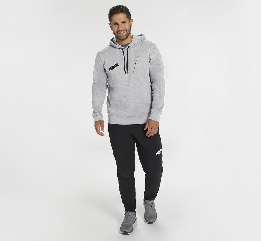Hoka One One Mens Hoodie - Performance - Grey - LMIZ21586